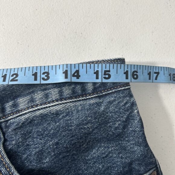 Levi 501 Denim Shorts Womens 31 Blue Micro Short Cut Off Big E Button Fly - Picture 3 of 8